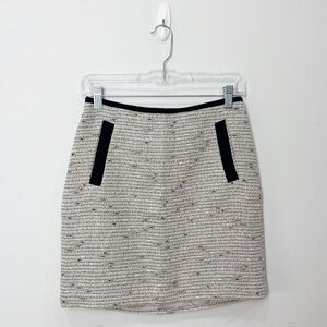 Banana Republic Tweed Metallic Skirt Black Gold